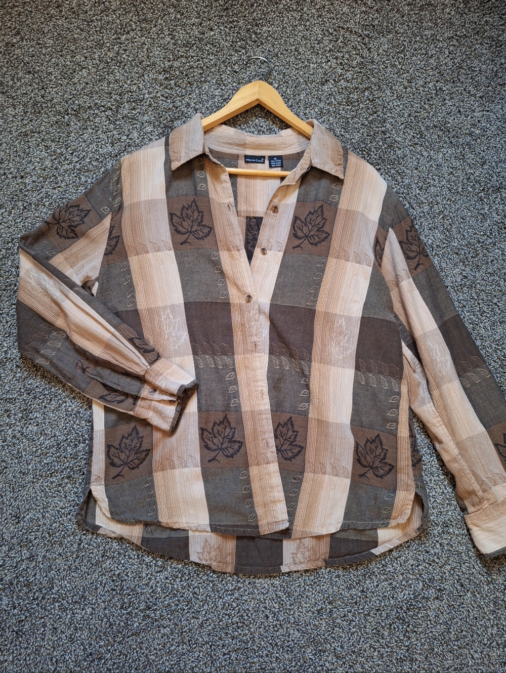 Northcrest Plaid Cotton Shirt in Tan and Brown - Picture 5 of 10